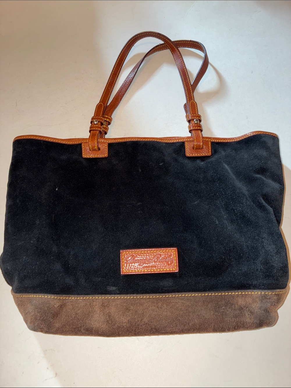 Vintage Dooney & Bourke Suede Tote Handbag